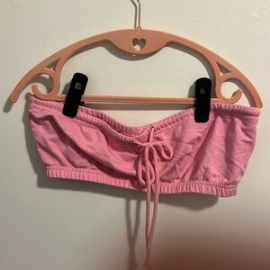Forever 21 Pink Lace Up Bandeau